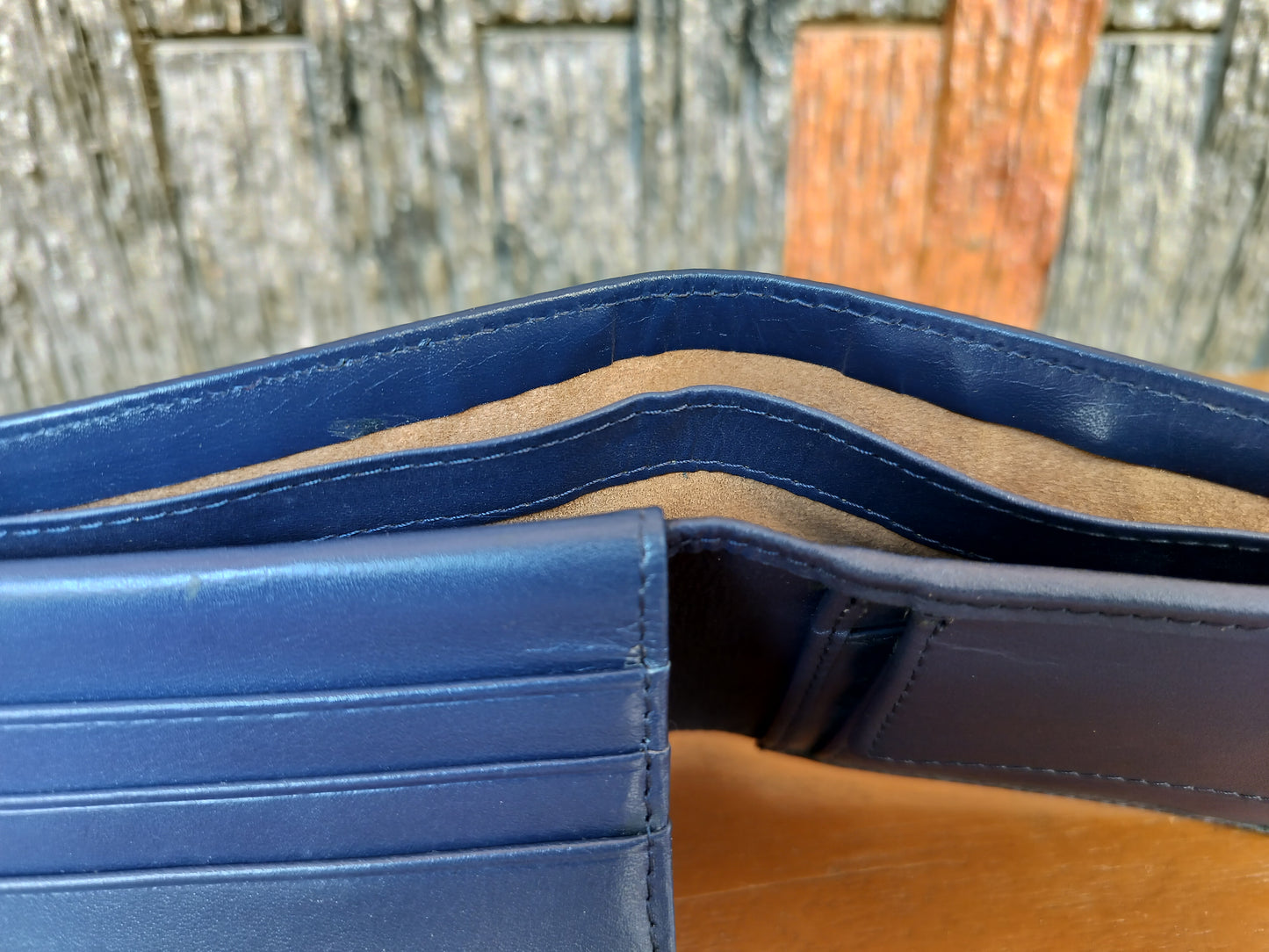 LeatherShopie -  Blue & Tan Bi-fold Wallet