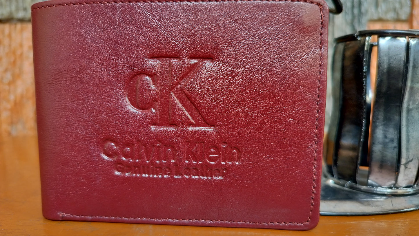 Calvin Klien- Dark Red color Bi-fold first copy Wallet