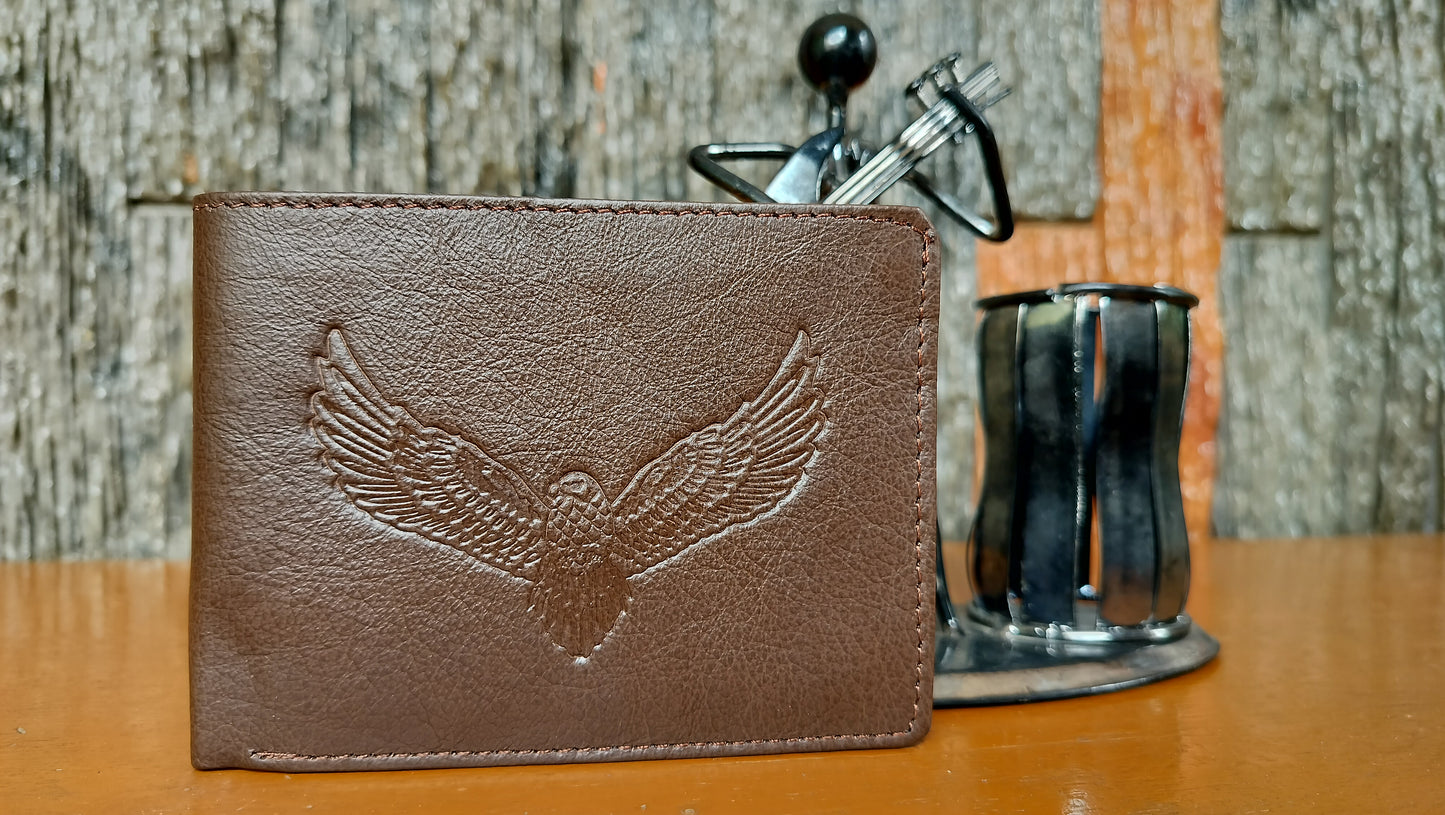 Hawk Wings - Eagle Printed Dark Brown color Bi-fold first copy Wallet