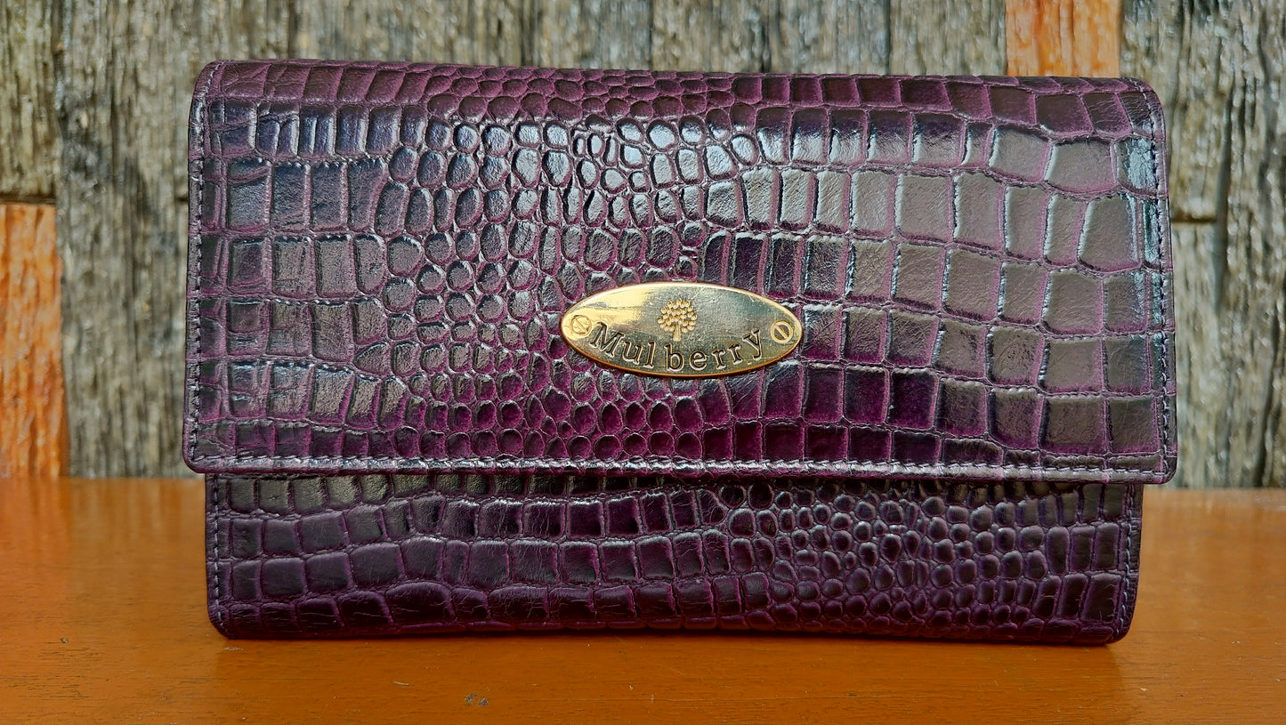 Women's Croc purple color Clutches- Cute and Huge