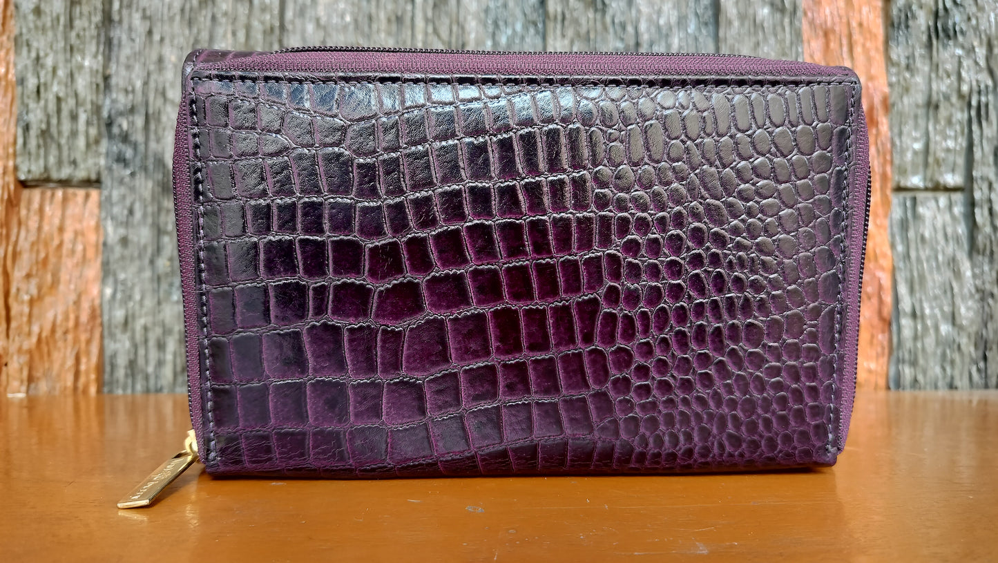 Women's Croc purple color Clutches- Cute and Huge