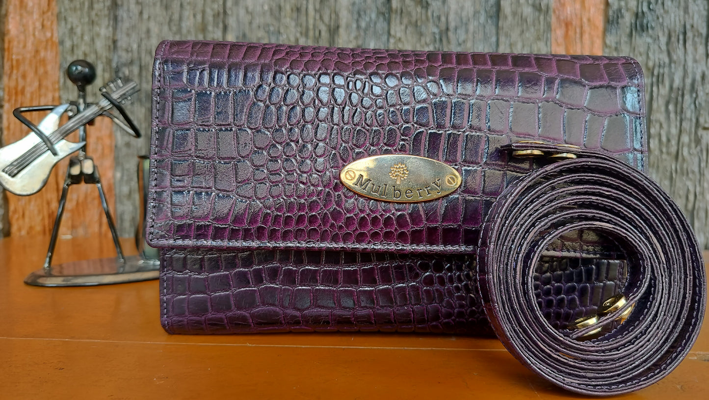 Women's Croc purple color Clutches- Cute and Huge