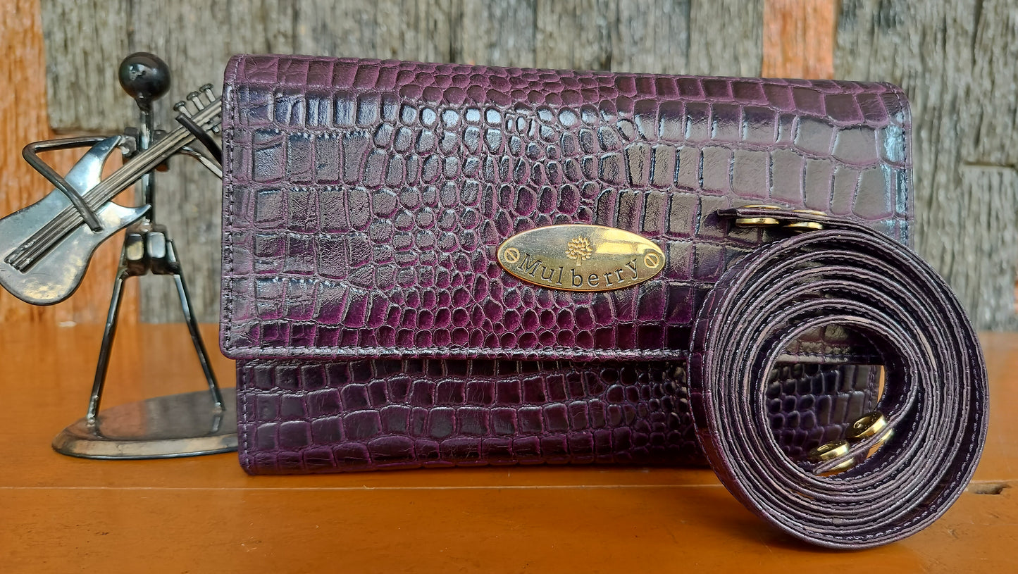 Women's Croc purple color Clutches- Cute and Huge