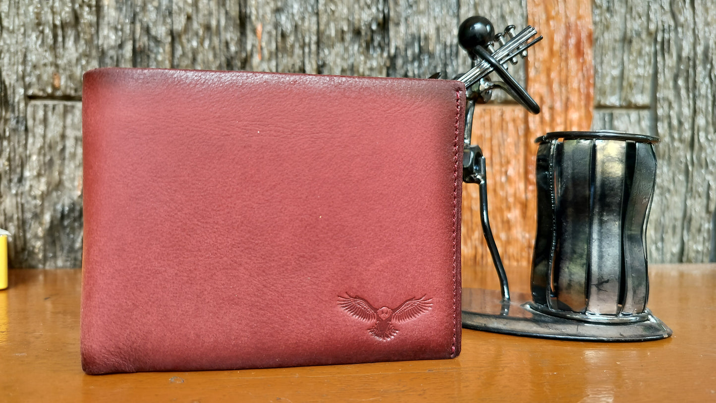 Hawk Wings - premium Red color Bi-fold first copy Wallet