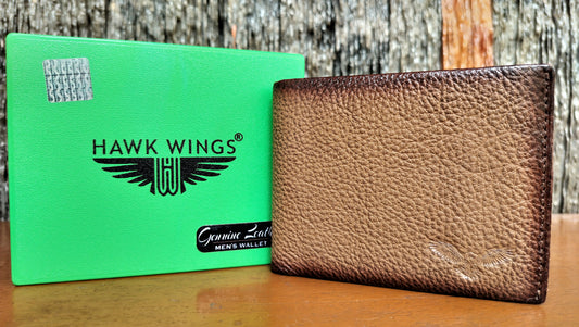 Hawk Wings - premium double brown color Bi-fold first copy Wallet