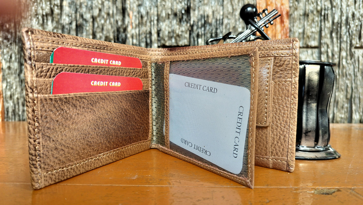 Hawk Wings - premium double brown color Bi-fold first copy Wallet