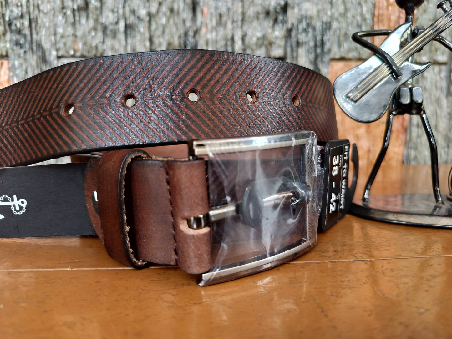 Dutch Harbour First Copy leaf design classic Red Stripe &Brown leather belt