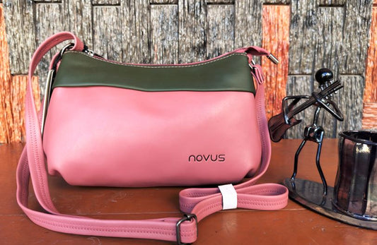 Pink with green border Novus Sling bag